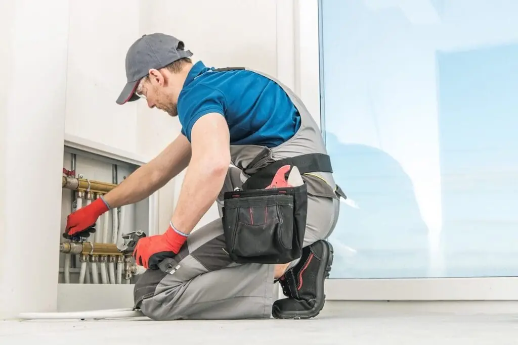 Technician working on hvac