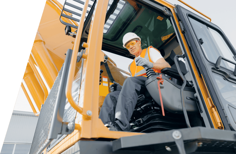 man operating crane