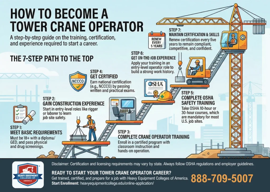 How to Become a tower crane operator - Infographic